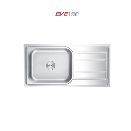 ซิงค์ล้างจานสแตนเลส 1 หลุม มีที่พัก EVE EGO 1000/500 ขนาด 100 เซนติเมตร_1